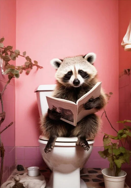 Scimpanzé Elefante Panda Animali Poster Stampa Divertente Arte Immagine da parete Pittura su tela per bagno Toilette Decorazioni per la casa Regalo