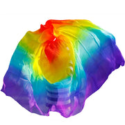 100% seta Performance Danza Tinta unita Texture leggera Velo Scialli Sciarpa da donna - Rainbow 200x90cm - immagine 16