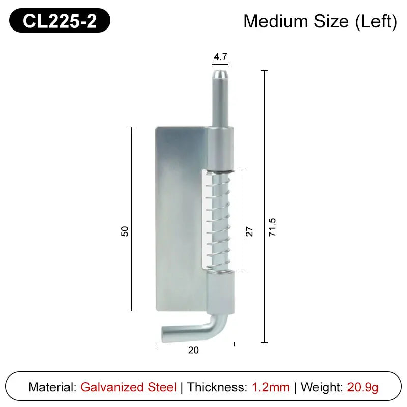 2 Pezzi CL225 Perno a Molla in Acciaio Inox 304 Argento - CL225-2-GS-LEFT - immagine 7