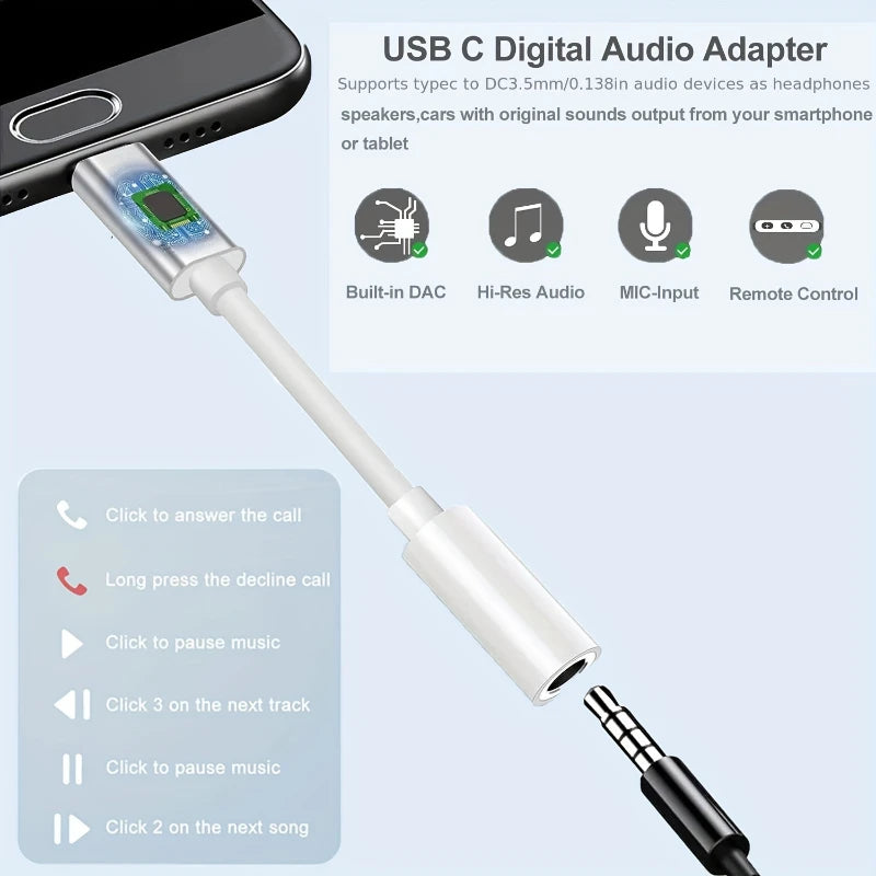Adattatore Aux da tipo C a 3 5 mm 8 pin per iPhone - immagine 6
