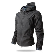 giacca tattica Soft Shell da uomo in pile invernale con cappuccio cappotto caccia - Grigio S(45-55kgs) - immagine 22