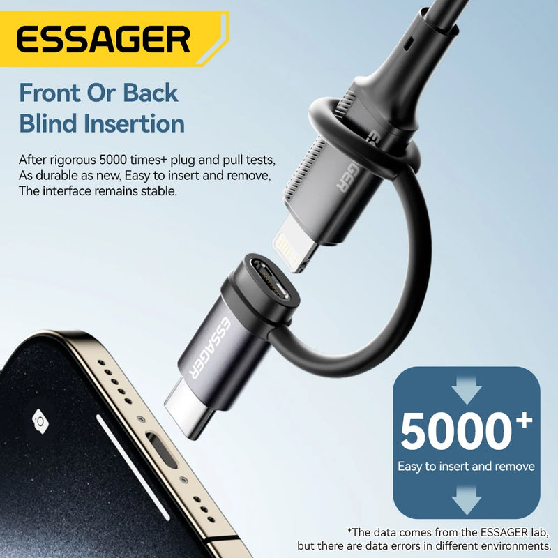 Adattatore Essager da Lightning a USB C 3A per Ricarica Rapida OTG iPhone - immagine 3