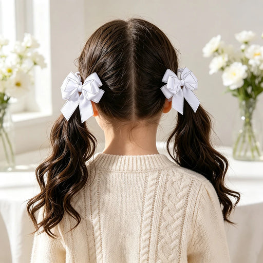 Fiocchi per capelli bambine set da 2 pezzi graziosi a doppio strato - immagine 2