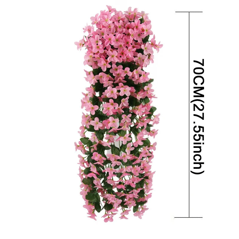 Ghirlanda di Fiori Artificiali Pendenti 90/80 CM Decorazione floreale elegante per casa, giardino, matrimoni ed eventi