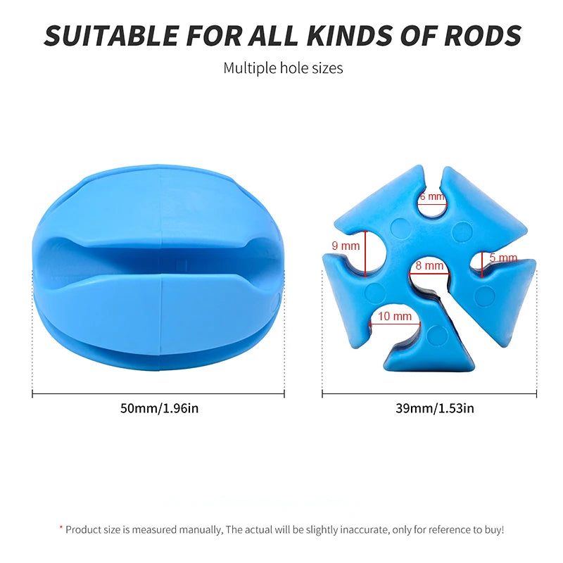 6 pezzi porta canna da pesca in silicone cinghie a sfera 5 fori - immagine 3
