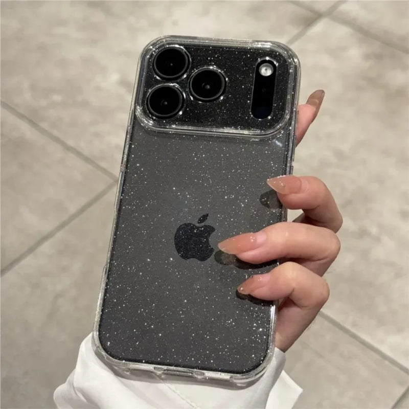 Custodia per telefono trasparente in silicone con glitter bling di lusso per iPhone 17 Air 16 15 14 Plus 13 12 17 Pro Max 17Pro Cover morbida trasparente in TPU