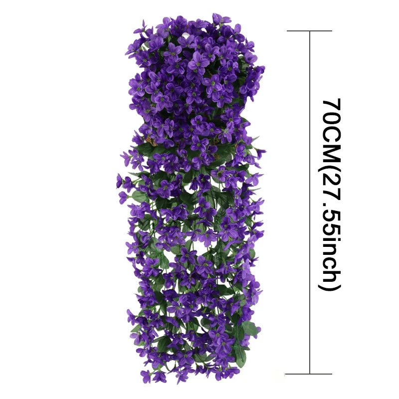 Ghirlanda di Fiori Artificiali Pendenti 90/80 CM Decorazione floreale elegante per casa, giardino, matrimoni ed eventi
