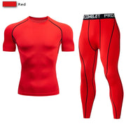 2 pezzi tuta sportiva a compressione da uomo allenamento elastico set yoga jogging - immagine 12
