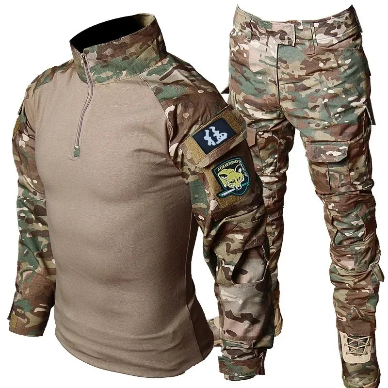Kit tattici Tute mimetiche da esterno per uomo Uniforme combattimento Pantaloni - immagine 8