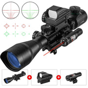 Mirino tattico 4-12x50 con reticolo illuminato e telemetro - immagine 2