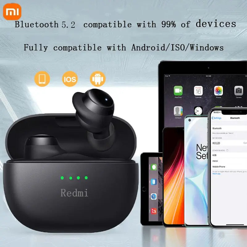 Auricolare intrauricolare Xiaomi Redmi Bluetooth 5.2 con mini custodia di ricarica Cuffie sportive impermeabili
