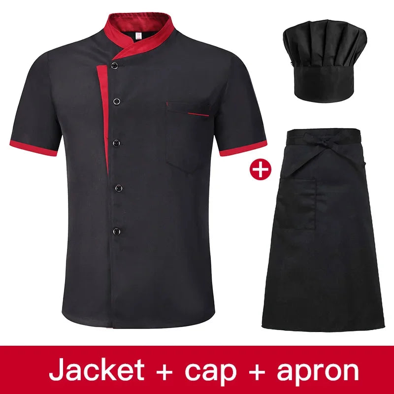 Set da chef estivo a maniche corte Ristorante Hotel Cucina Abbigliamento lavoro Uomo - immagine 9