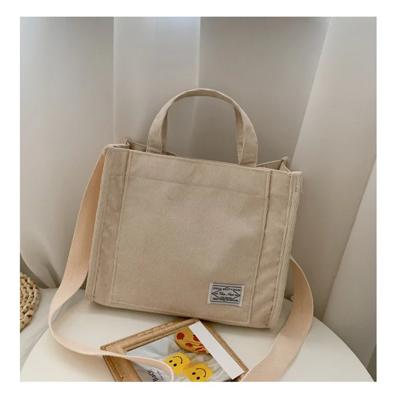 Borsa a Tracolla Donna Rilibegan in Velluto a Coste – Tote Grande Capacità Stile Casual Moda - Campeda
