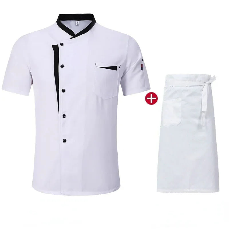 Set da chef estivo a maniche corte Ristorante Hotel Cucina Abbigliamento lavoro Uomo - immagine 15