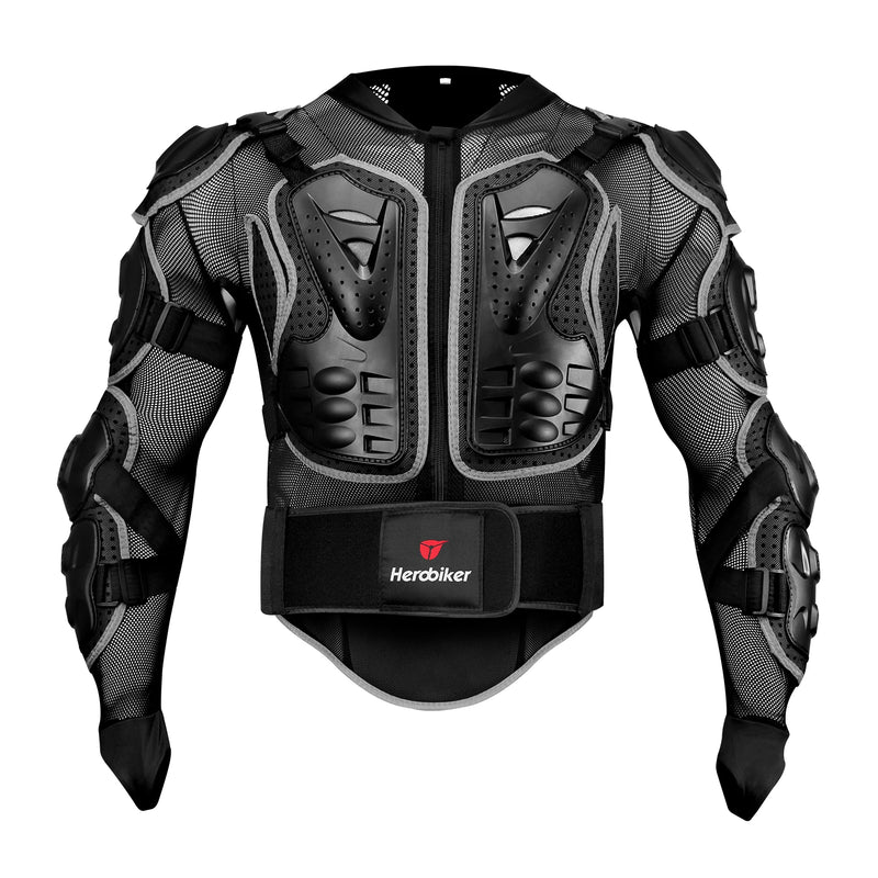 Giacca Protettiva Moto HEROBIKER – Armatura Motocross Antiurto con Protezioni Schiena Petto Spalle (S-5XL) - Campeda