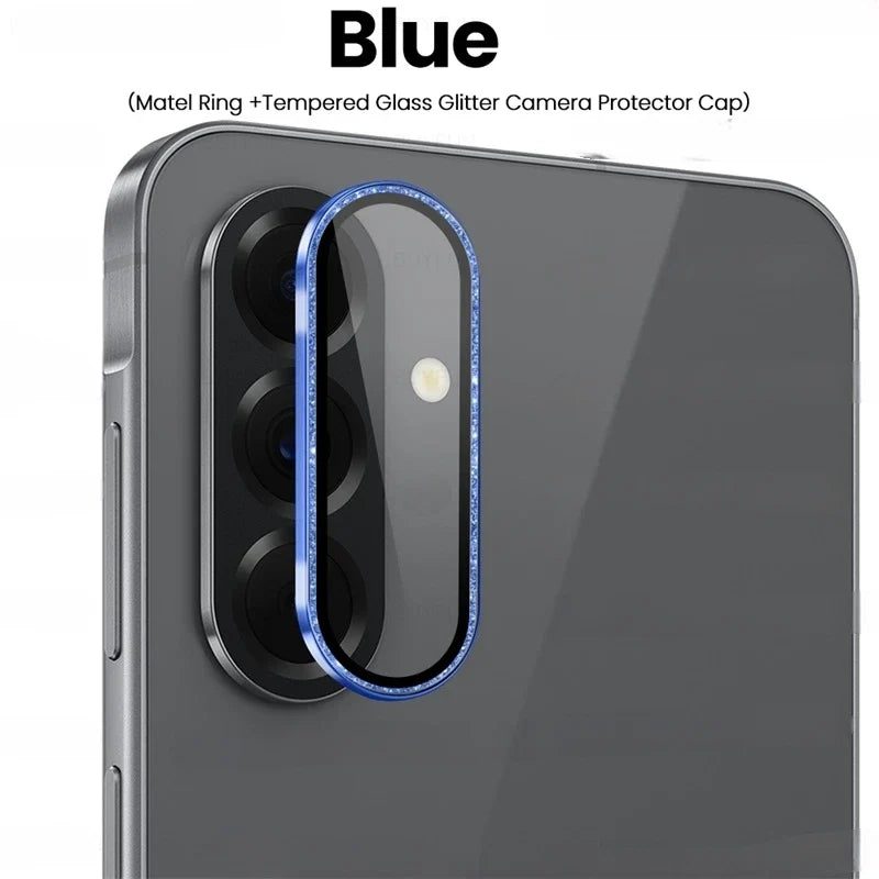 Glitter Diamond Matel Anello di protezione della fotocamera Custodia per Samsung Galaxy A56 A36 A26 5G A 56 36 Accessori per lenti in vetro temperato posteriore
