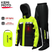 Completo Impermeabile da Moto con Allarme LED Livello Tempesta