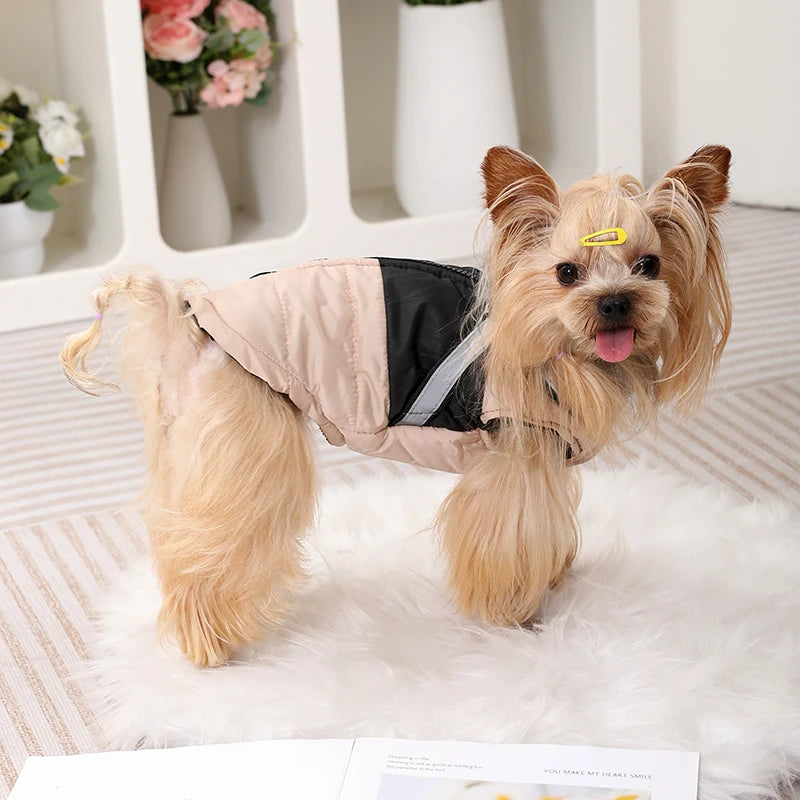 Cappotto per cani con imbracatura Vestiti caldi invernali di piccola taglia media - immagine 4