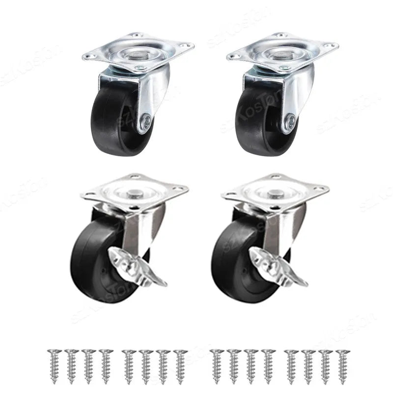 4 pz 1 1.25 1.5 2 Pollici Mobili Caster In Gomma Morbida Ruota - immagine 18