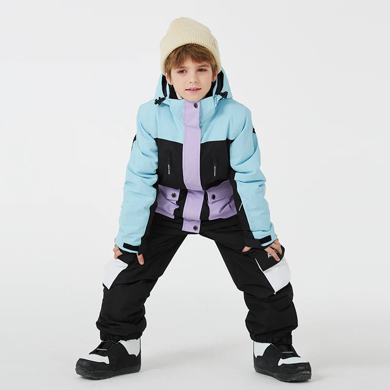-30 Tuta da neve per bambini Set di abbigliamento snowboard - immagine 3