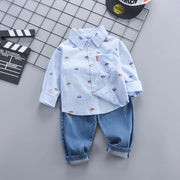 Primavera Autunno Neonati maschi Vestiti Vestito Infantile Abiti Per Bambini Camicia - immagine 5