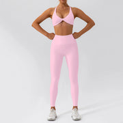 Completo fitness donna 2 pezzi hearuisavy – leggings push up vita alta e top maniche lunghe, traspirante quick dry - Campeda