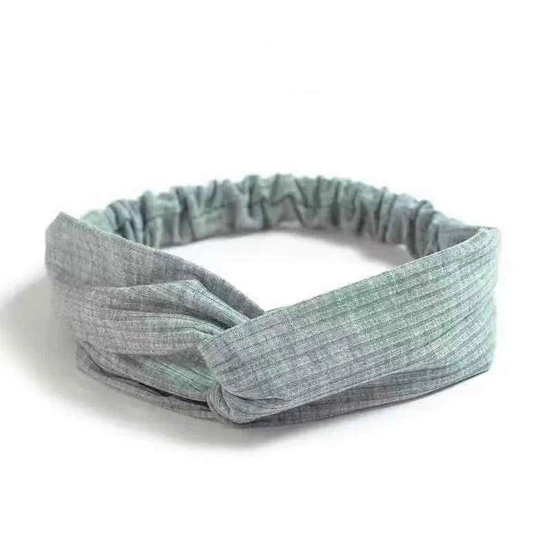 New Boho Women fasce morbide con stampa solida fasce per capelli elastiche con nodo incrociato Vintage turbante bandane fasce per capelli per ragazze accessori per capelli