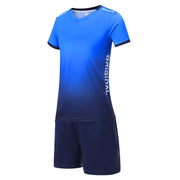 Tuta da badminton donna Pallavolo Ping pong Uniforme Pantaloncini a maniche corte - S lightblue