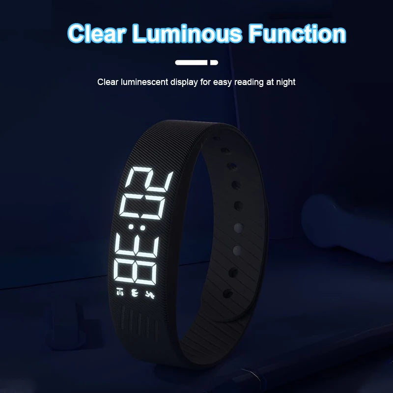 Smartband LED Fitness – Braccialetto Contapassi Impermeabile con Sveglia a Vibrazione