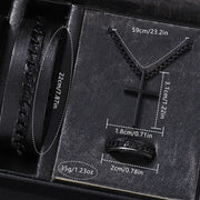 Set Uomo 4 Pezzi con Orologio – Bracciale, Collana e Anello, Idea Regalo Perfetta - Campeda