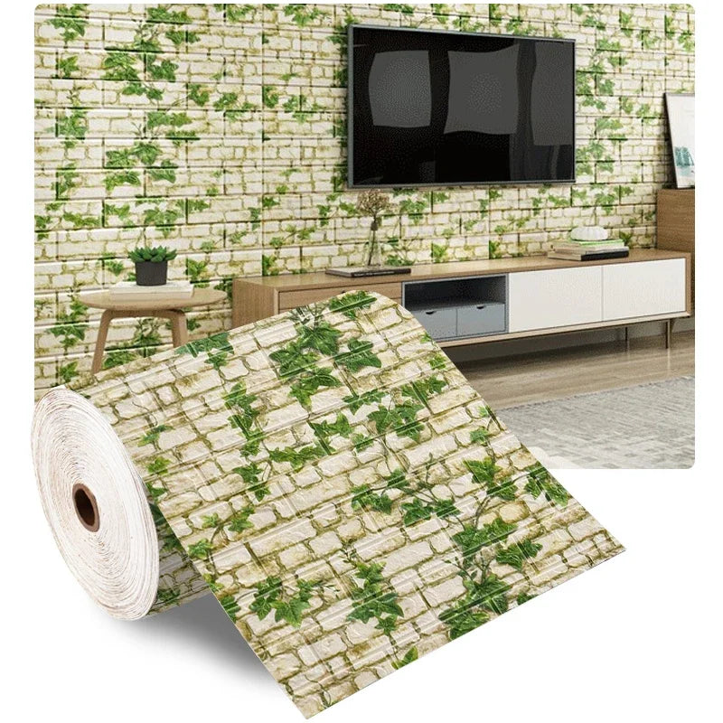 Carta da Parati 3D Effetto Mattone Autoadesiva in Schiuma Impermeabile per Decorazione Casa e Rivestimento Pareti