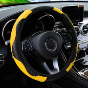 Coprivolante Auto Universale 38 cm in Pelle PU Antiscivolo e Traspirante – Copri Volante Effetto Fibra di Carbonio, Accessori Interni Auto Sportivo - Campeda