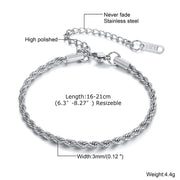Bracciale a catena da donna color argento bracciali impilabili in acciaio inossidabile - immagine 8