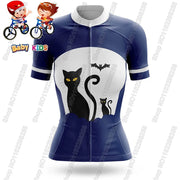 Maglia da ciclismo per bambini divertente cartone animato gatto Set estate manica - immagine 15