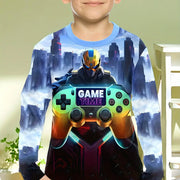 Abbigliamento per bambini Ragazzi Tshirt Manica lunga Cool Gamepad Modello Stampa - immagine 2