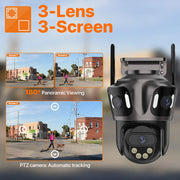 Telecamera IP WIFI a Tre Schermi per Esterni Impermeabile IP66 - immagine 4