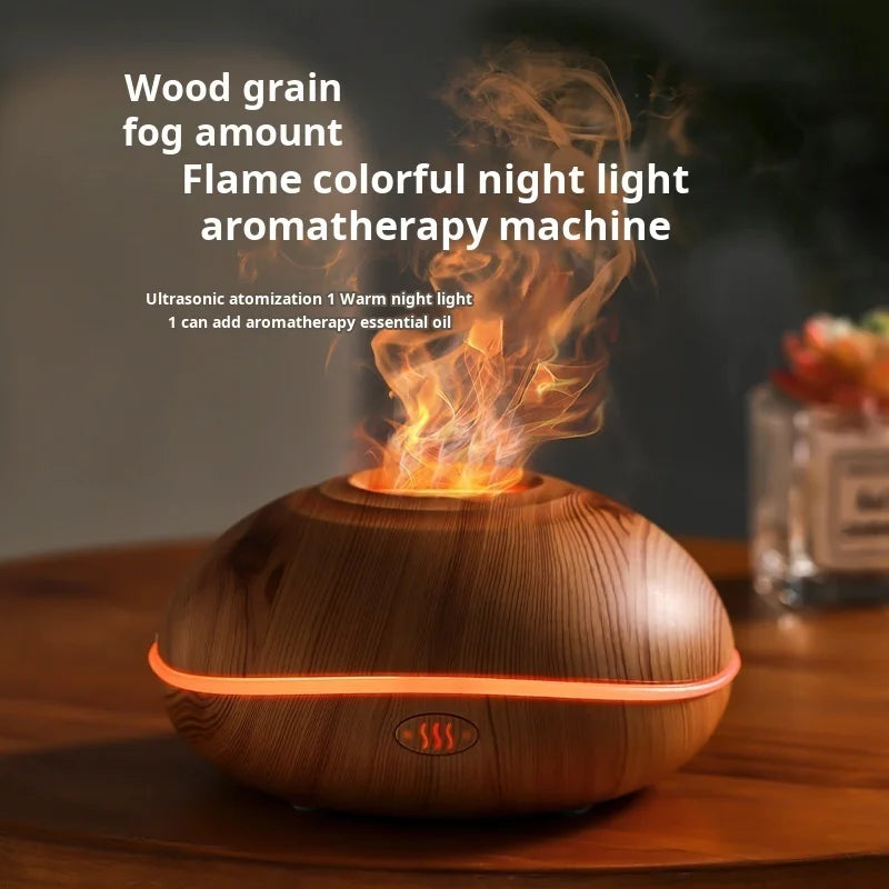 7 colori Fuoco Fiamma Grano di legno macchina per aromaterapia umidificatore Diffusore di aromi Aria Ad ultrasuoni Mist Maker Fogger Aroma