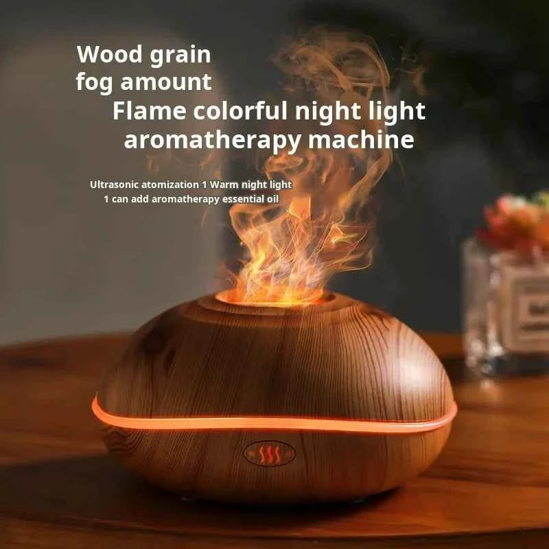 7 colori Fuoco Fiamma Grano di legno macchina per aromaterapia umidificatore Diffusore di aromi Aria Ad ultrasuoni Mist Maker Fogger Aroma