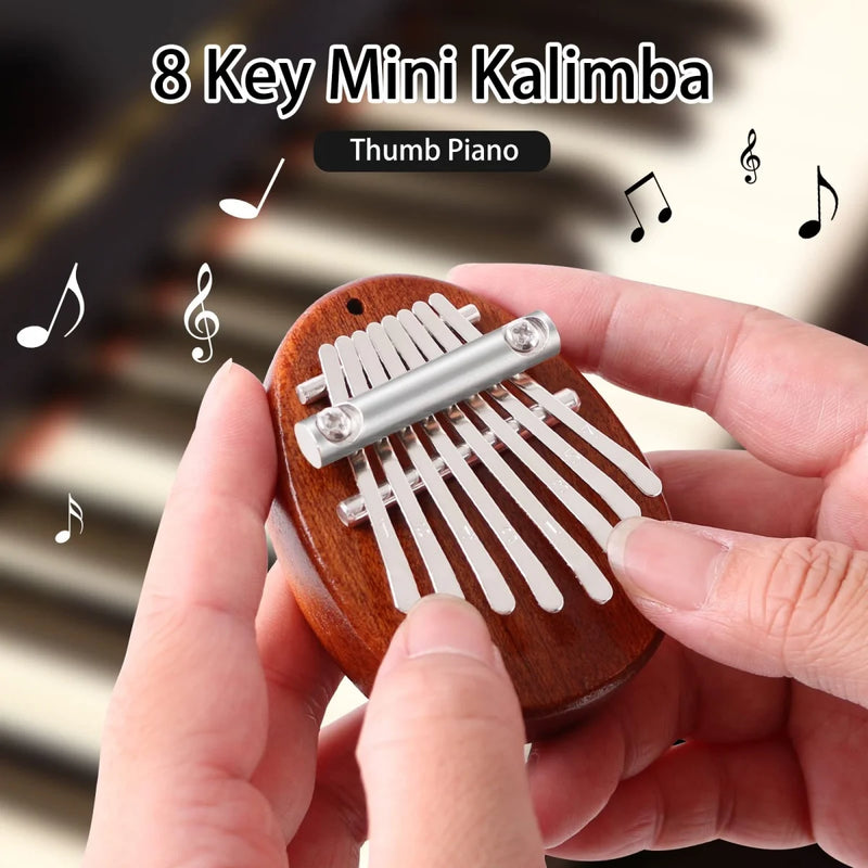 Mini Kalimba Miwayer – 8 Tasti in Legno Massello Il pianoforte da pollice compatto, perfetto per iniziare a suonare ovunque