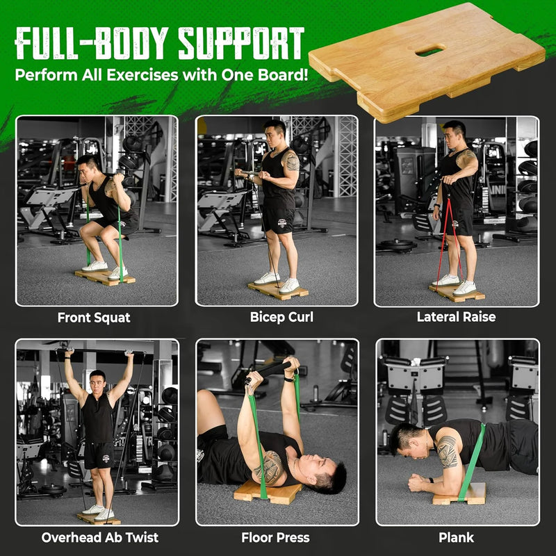 Tavola fitness in legno allenamento con fascia di resistenza - immagine 6