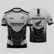 T-Shirt Moto HONDA Racing Quick Dry – Maglia Sportiva Traspirante con Stampa 3D, T-Shirt Tecnica Uomo/Unisex - Campeda