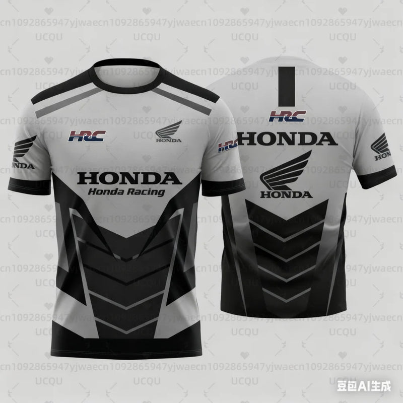 T-Shirt Moto HONDA Racing Quick Dry – Maglia Sportiva Traspirante con Stampa 3D, T-Shirt Tecnica Uomo/Unisex - Campeda