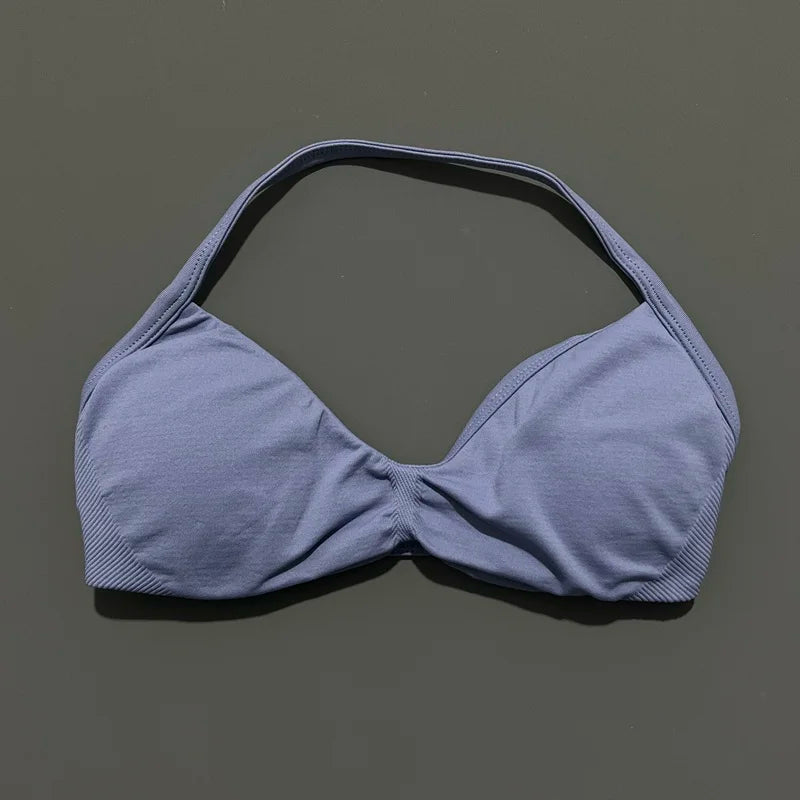 Reggiseno sportivo con spalline Intimo yoga Donna Palestra Top Corsa Esercizio senza - Graphite Gray - immagine 14