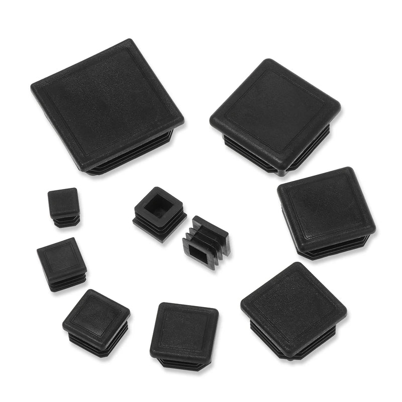 10 pezzi di plastica quadrata nera tappo terminale sbollitura tubo inserto accessori - immagine 2