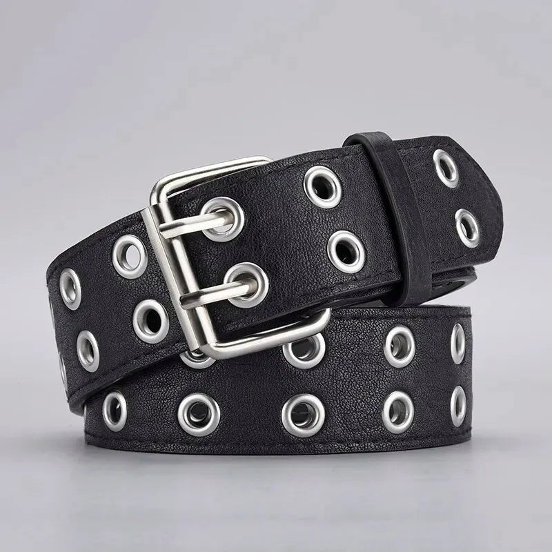 1pc Cintura da donna Tendenza Semplice Doppio Foro uomo Punk Hip Hop Stile - immagine 9