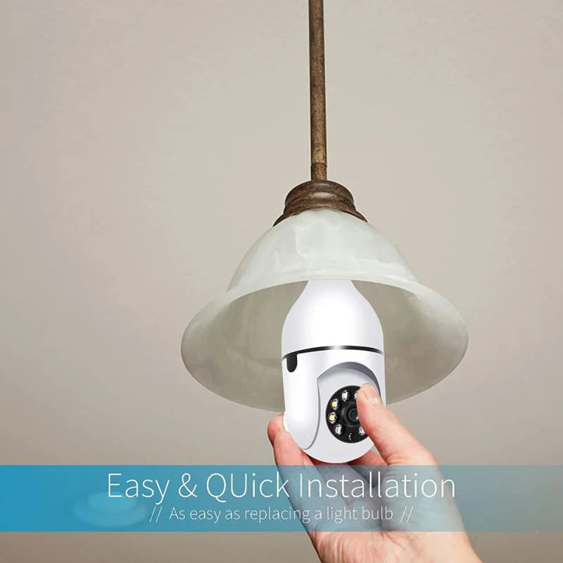 Telecamera IP WiFi 4G E27 Lampadina Cam 3MP Wireless Baby Monitor AI Tracciamento - immagine 6