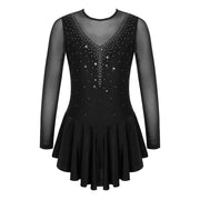 Ragazze Figura Pattinaggio su ghiaccio Vestito da balletto Palcoscenico Costume di - immagine 7