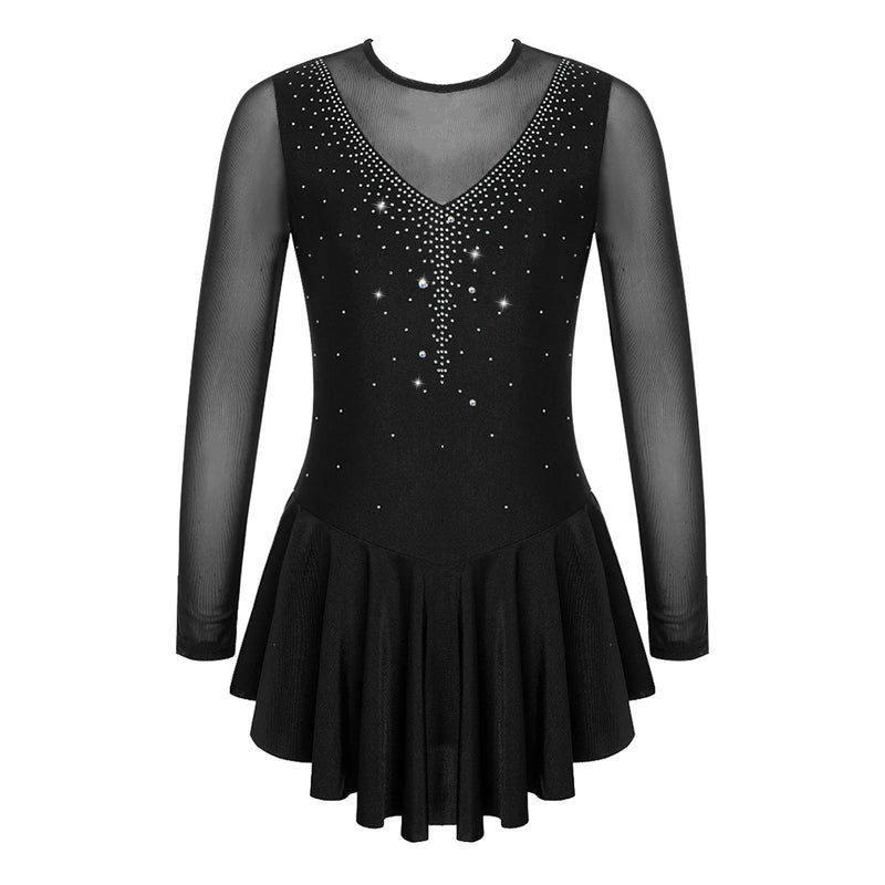 Ragazze Figura Pattinaggio su ghiaccio Vestito da balletto Palcoscenico Costume di - immagine 7