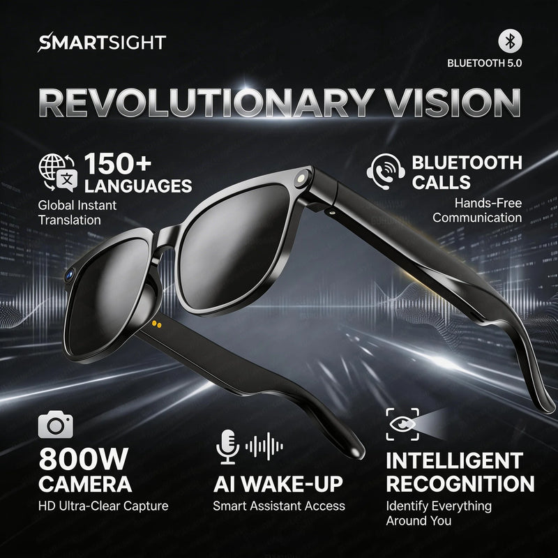 Occhiali Smart 4K 8MP da Uomo con Fotocamera HD Traduzione in oltre 150 - immagine 8