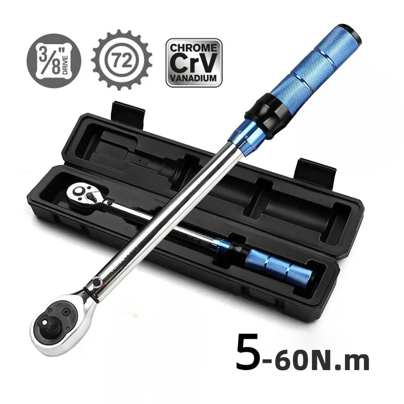 Chiave dinamometrica 5-60N.m Chiave dinamometrica con attacco quadrato da 3/8 pollici ± 3% Chiave dinamometrica ad alta precisione Strumento automobilistico per bicicletta professionale